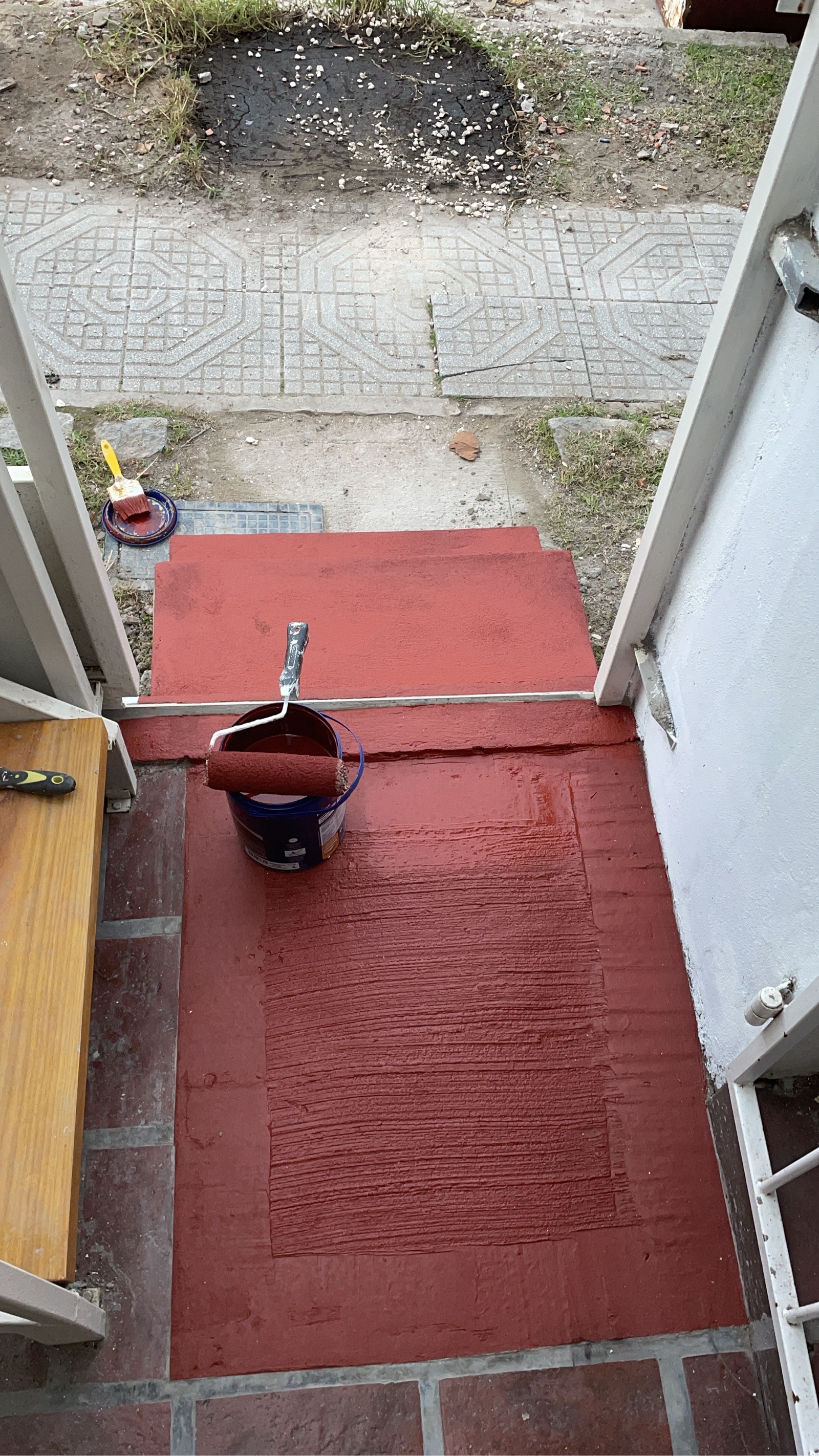 Pintura en carpeta y escalones